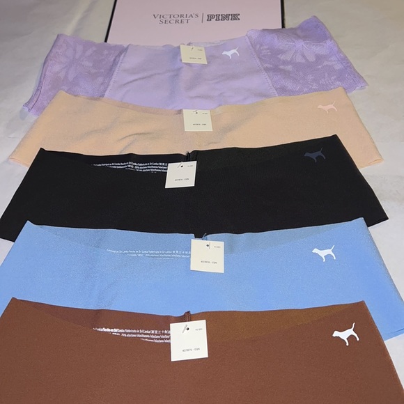 (S) 5pk Victoria's Secret PINK No Show Cheeky Panties - Picture 5 of 9